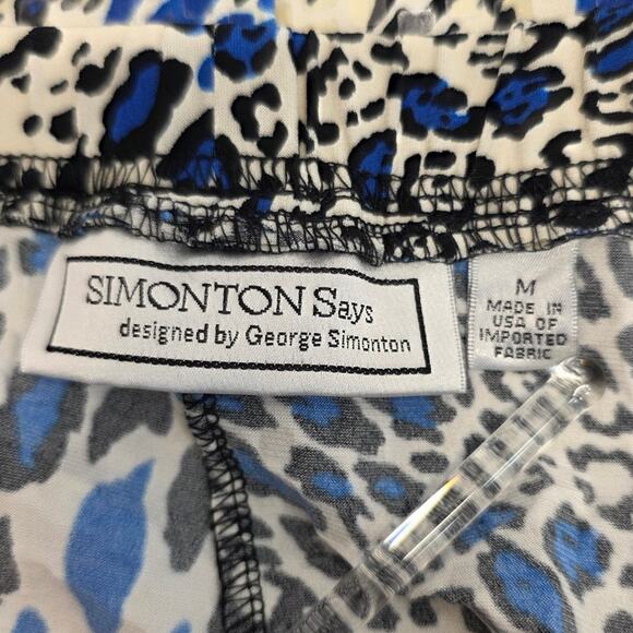 Simonton Says by George Simonton Blue Animal Print Sequin Pencil Skirt, Size M - Picture 7 of 8